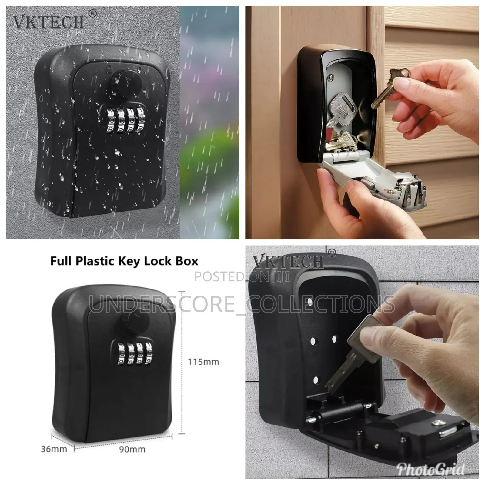Weatherproof Wall-Mounted Key Safe Password Key Box Key Lock Box