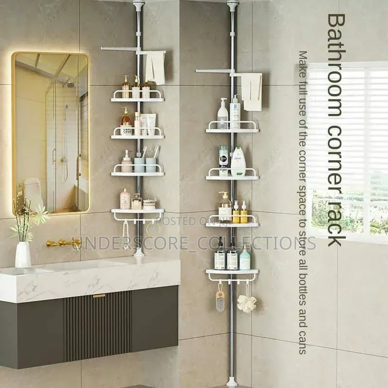 *4 Tier Adjustable Telescopic Multi-Corner Shelf Organiser*