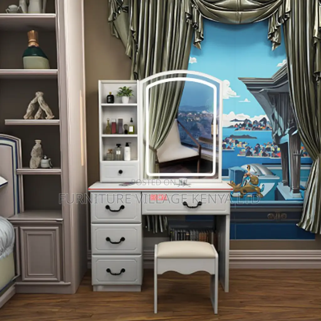 Modern White Bedroom Vanity Make Up Desk