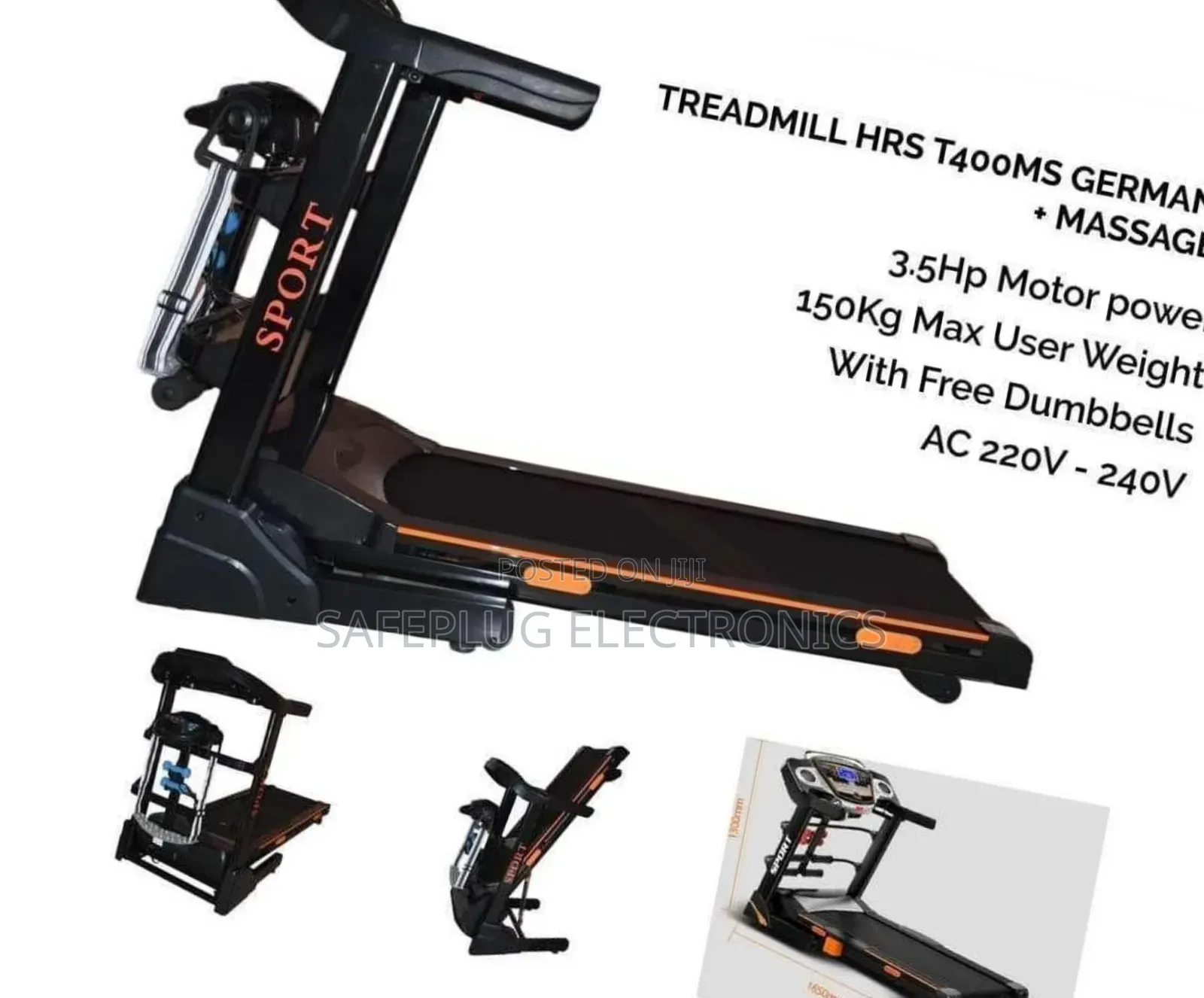 Foldable Auto Incline Treadmill With Waist Massager