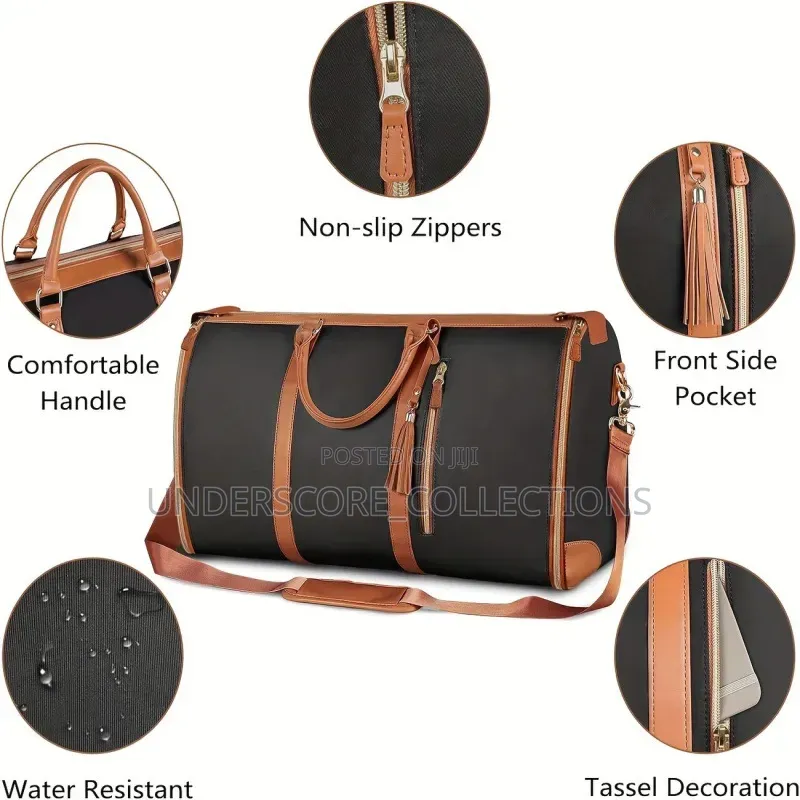 Convertible Duffle Bags for 2 in 1 Foldable Pu Leather Garment Bag