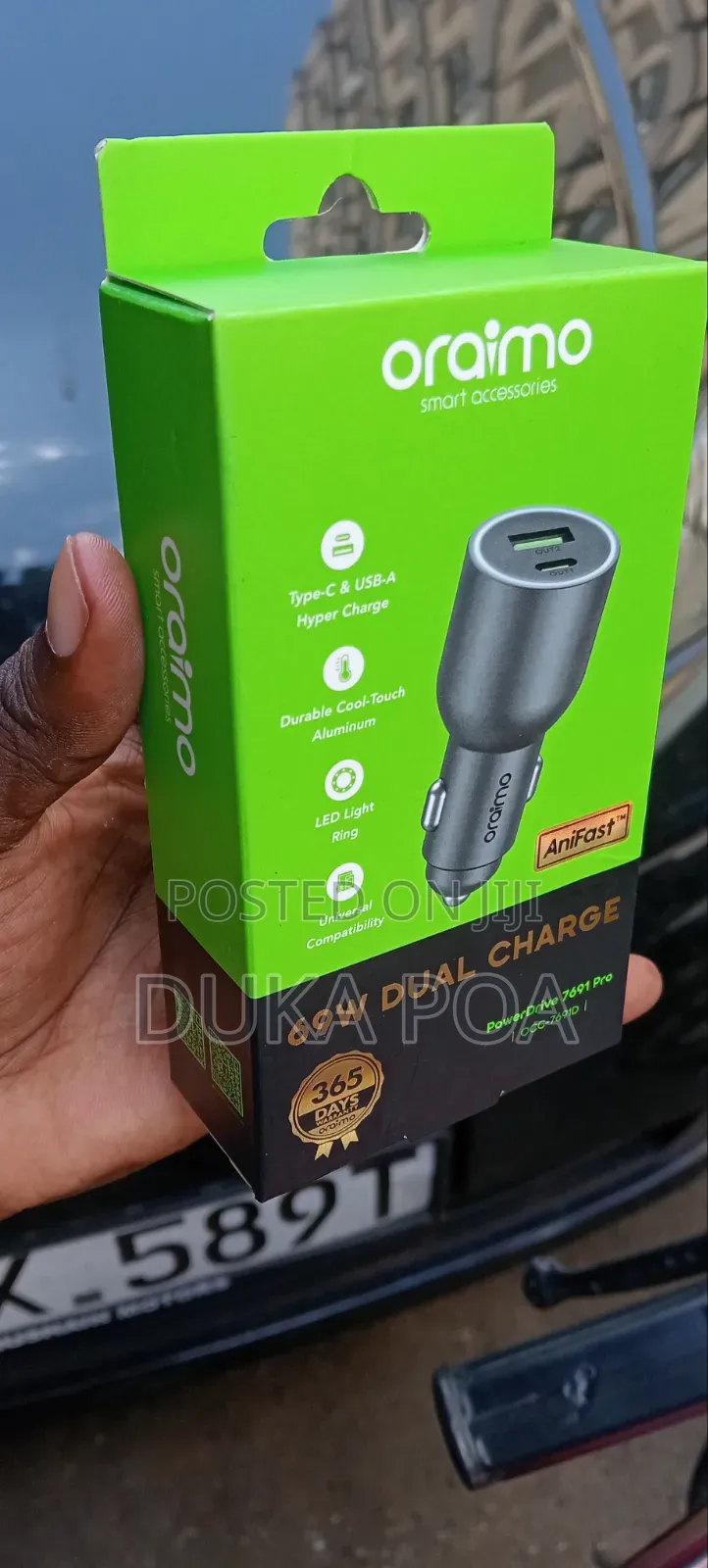 Oraimo Car Fast Charger 69w Dual Charge