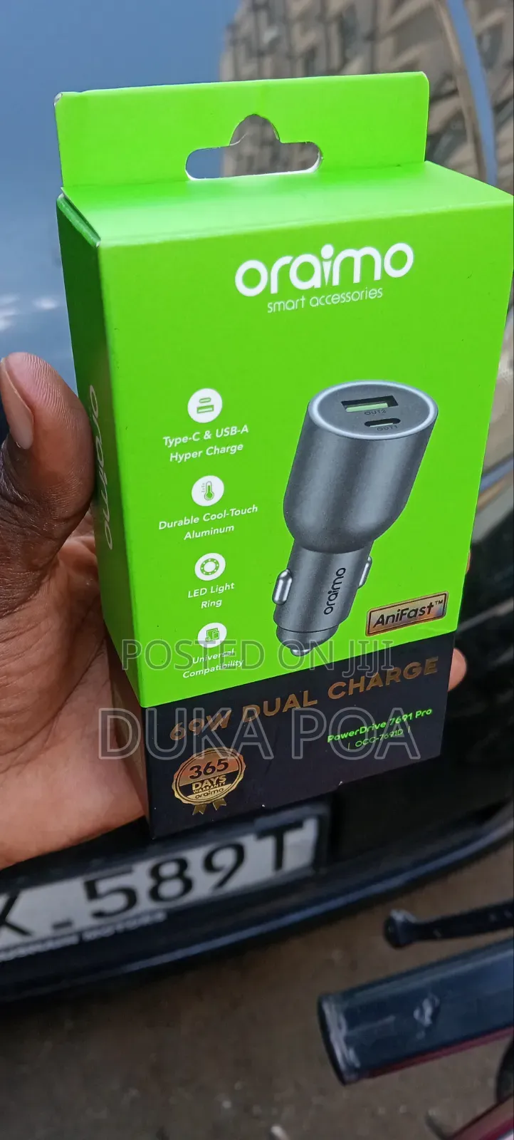 Oraimo Car Fast Charger 69w Dual Charge