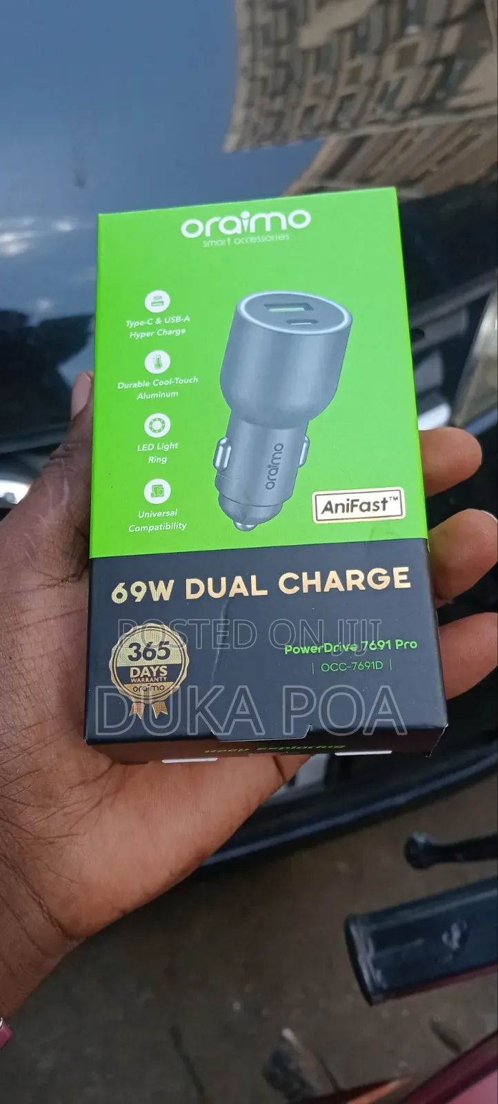 Oraimo Car Fast Charger 69w Dual Charge