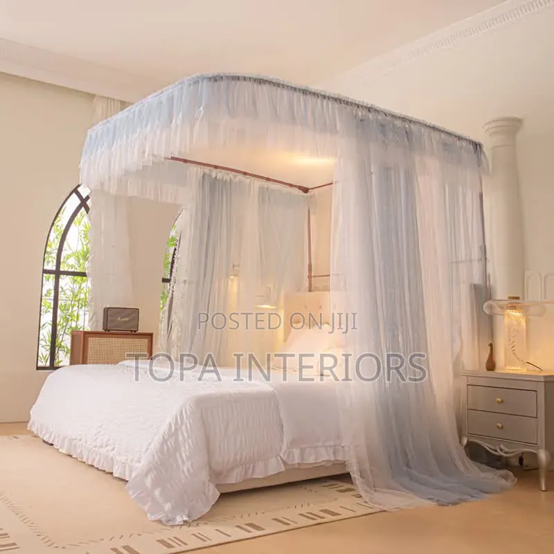 Ready Made King Size 6x6 Decoration Rail Mosquito Nets Mesh Curtains