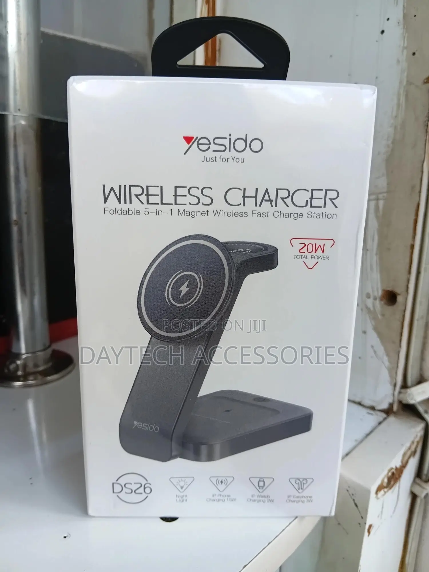 Yesido Ds26 4-in-1 Foldable Magnetic Wireless Charging Station - Black