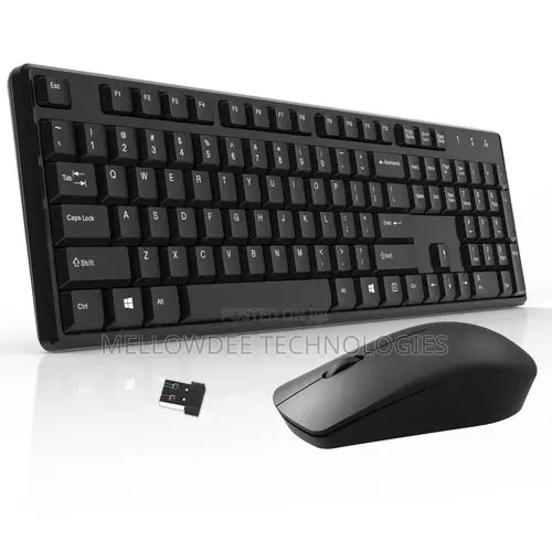 Wireless Keyboard Mouse Combo - 2.4ghz, Usb, Black, Lightweight