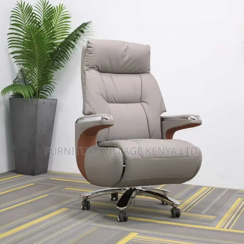 Reclining Ergonomic Office Leather Seat-Adjustable