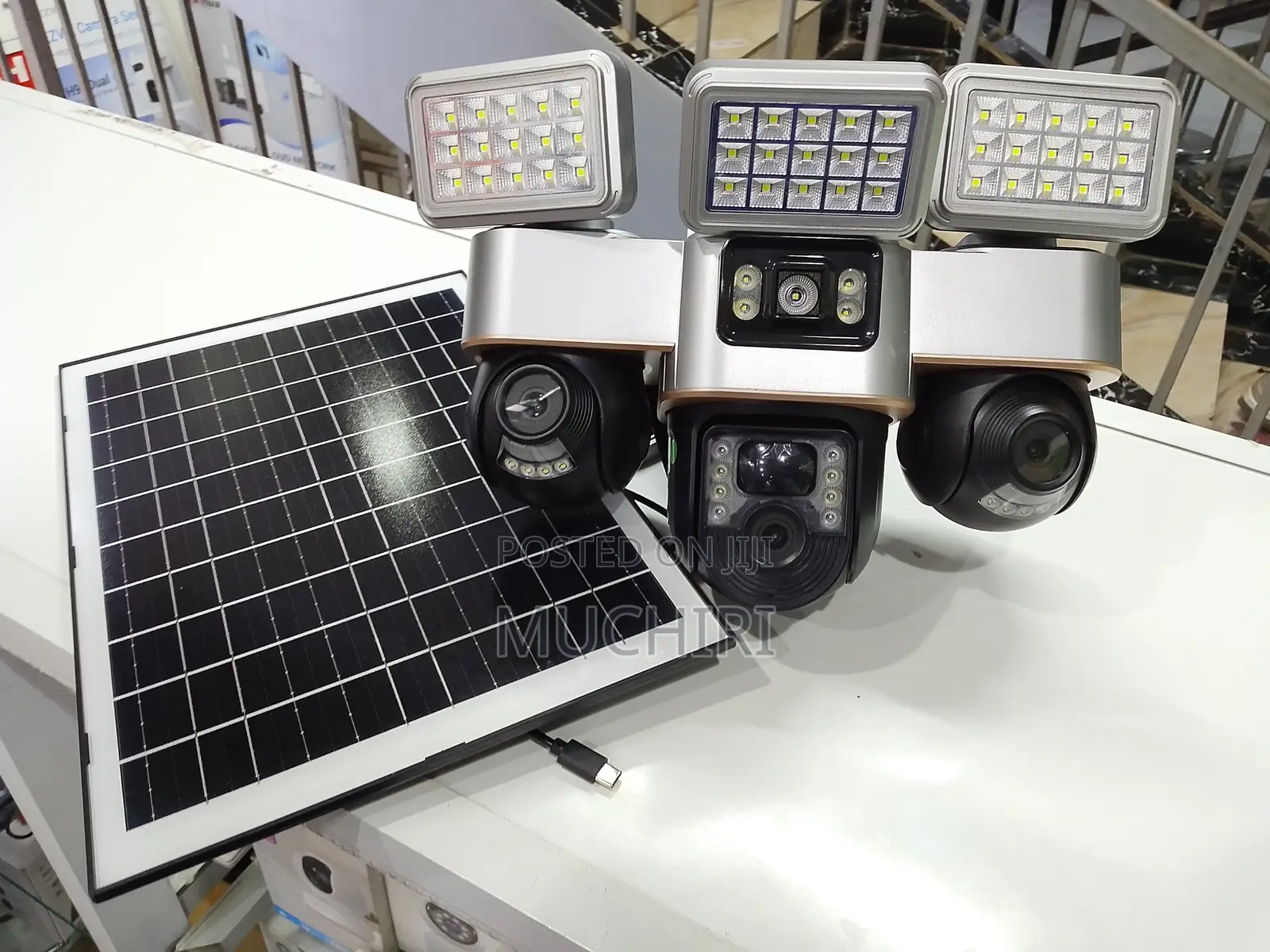 4g Triple Lens 4g Solar Floodlight PTZ Outdoor Camera