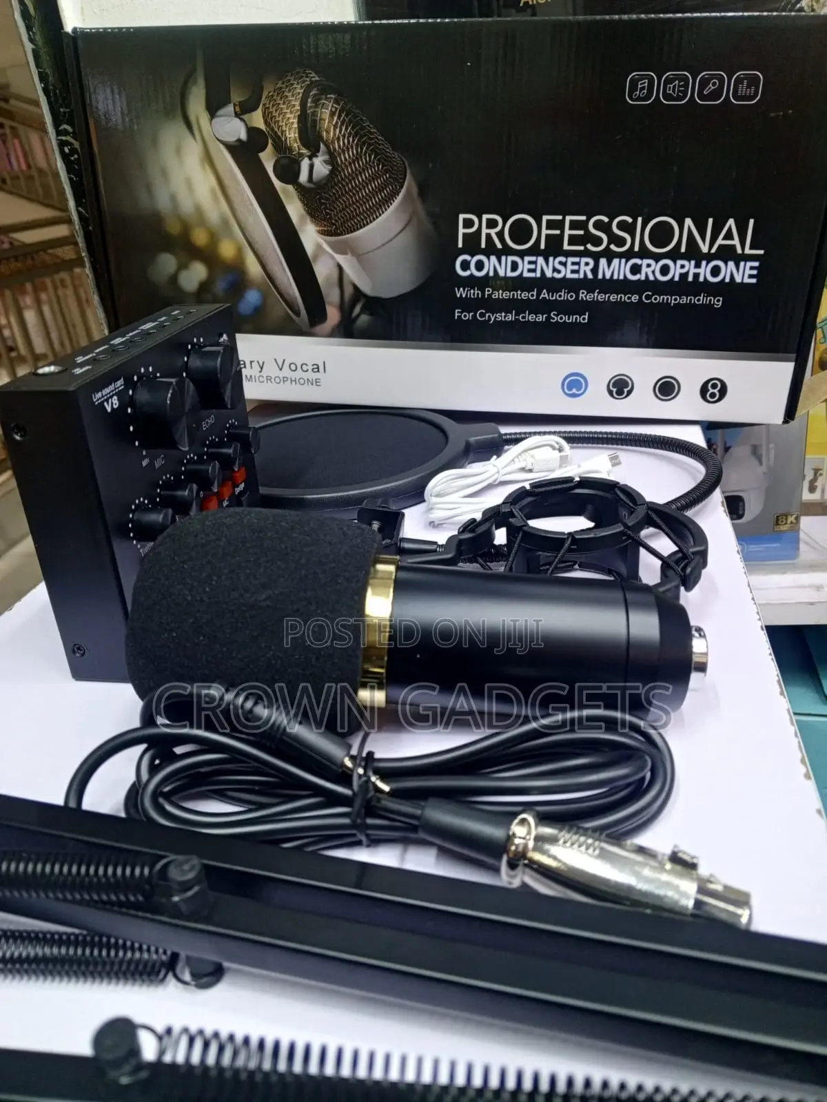Bm-800 Condenser Mic Full Recording Kit V8 Audio Interface