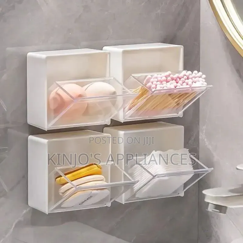 2pcs Set Plastic Wall Mounted Storage Box Dustproof Organizer