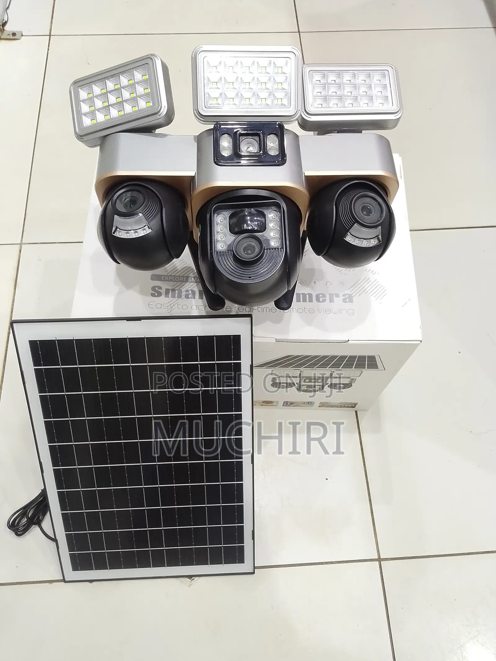 Intruder Alerts 6mp 4g Triple Lens Solar Camera With Solar Floodlight