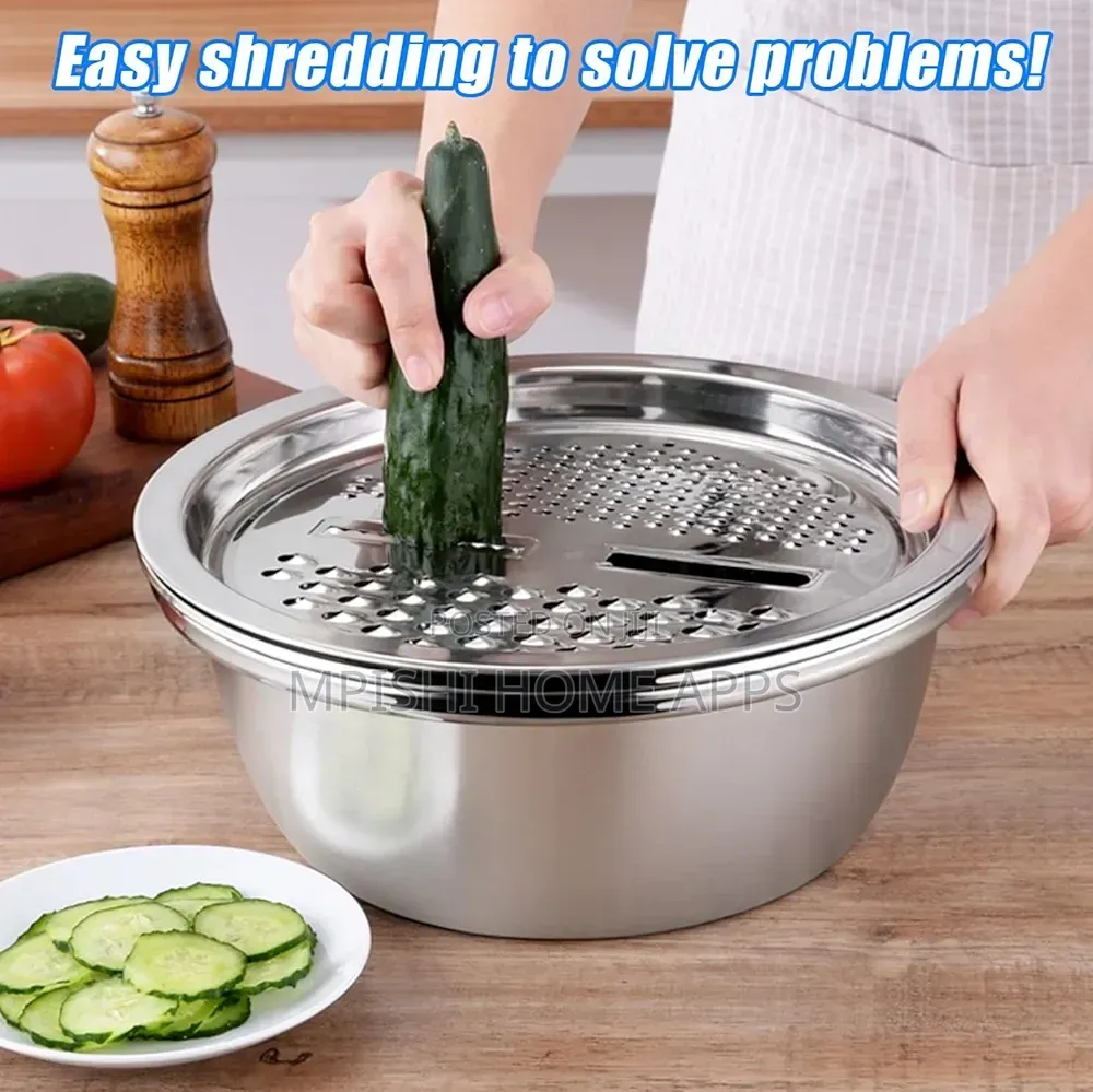 3-Piece Stainless Steel Bowl With Grater Set