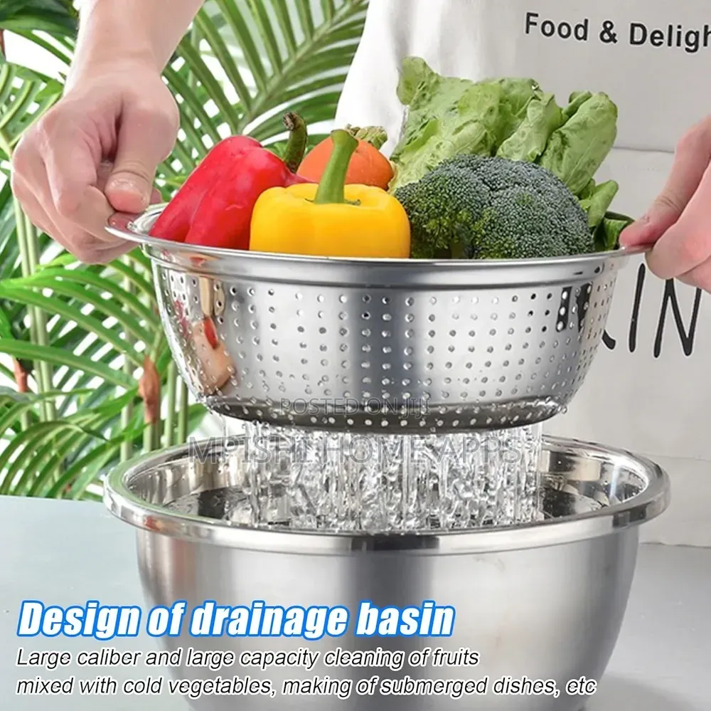 3-Piece Stainless Steel Bowl With Grater Set