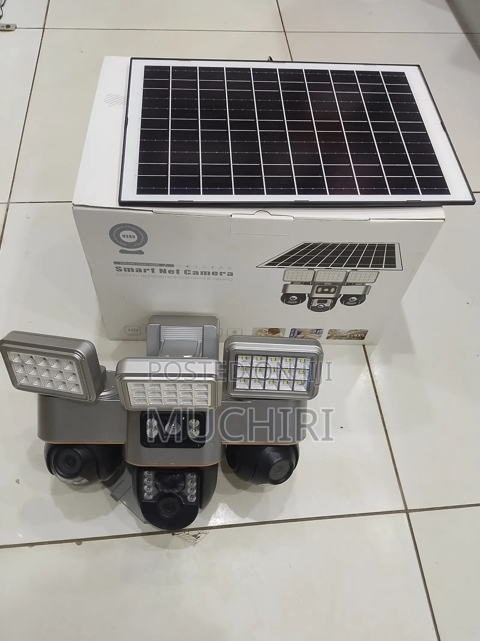 Colored Night Vision 12mp 4g Triple Lens Solar Camera With Floodlight