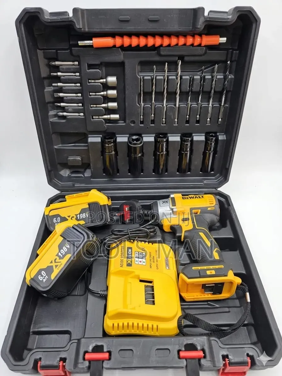 Dewalt Cordless Impact Wrench + Drill Kit With 2 Batteries.