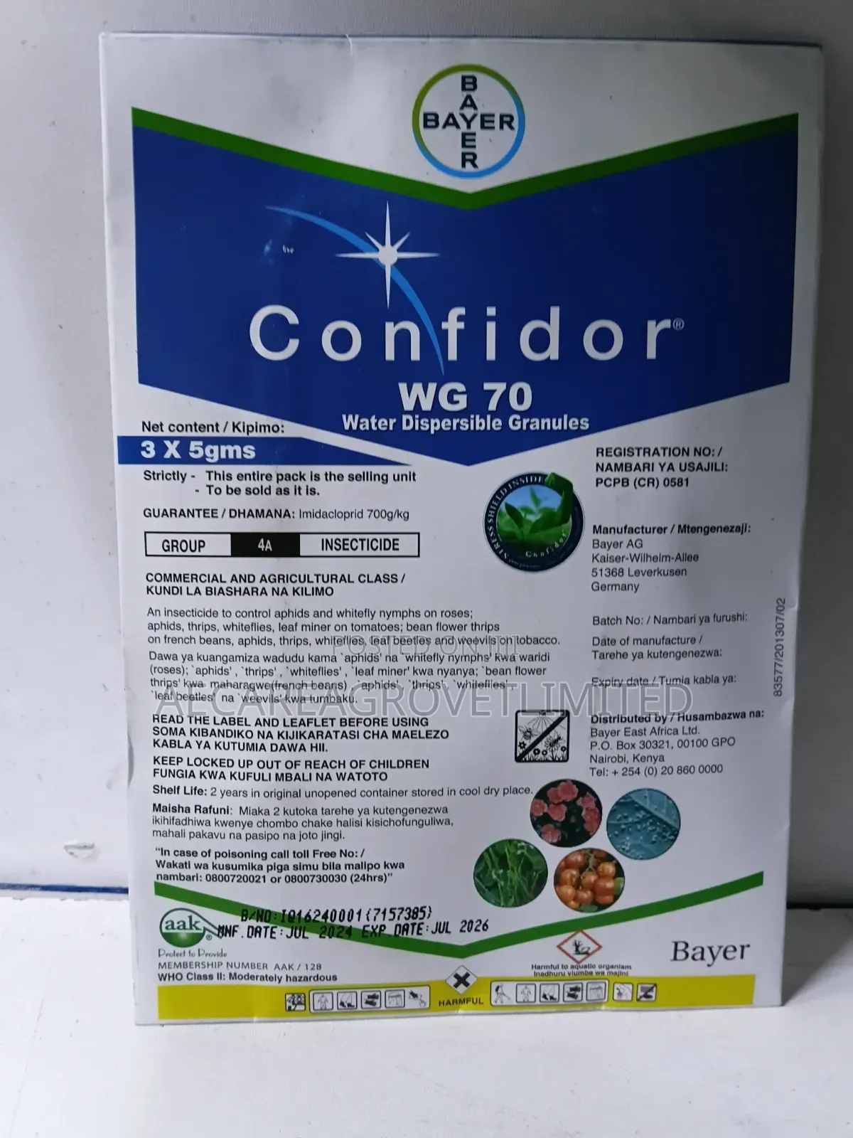 Confidor Wg 70 Insecticide 3 × 5 GMS