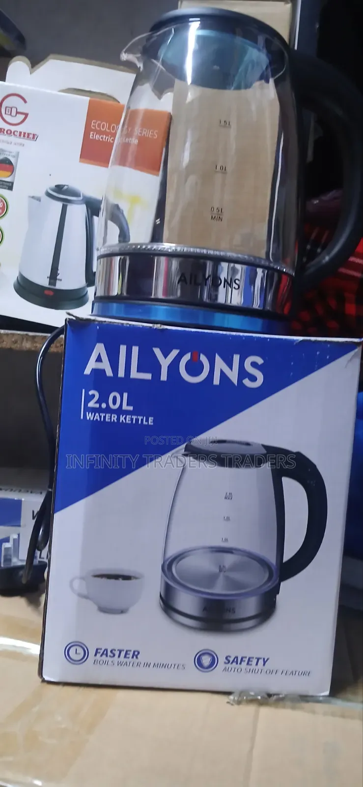 2ltrs Ailyons Kettle Glass