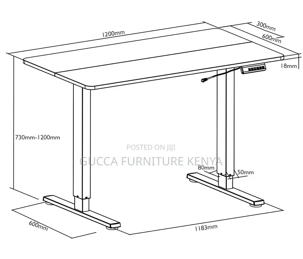 Electric Motorized Height Adjustable Writing Desk