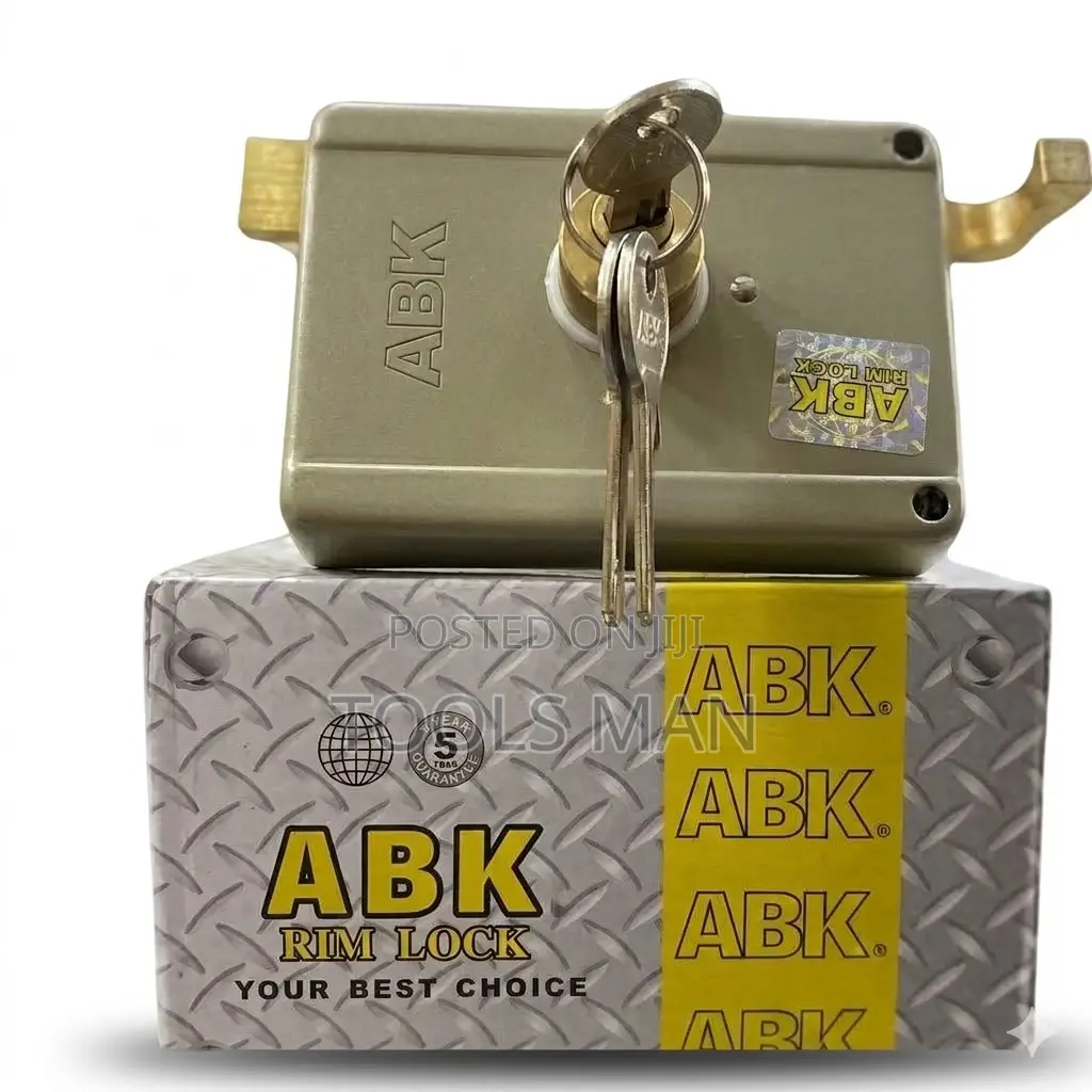 Abk Heavy Duty Rim Lock – Secure Steel Gate Door Deadlock + 3 Keys