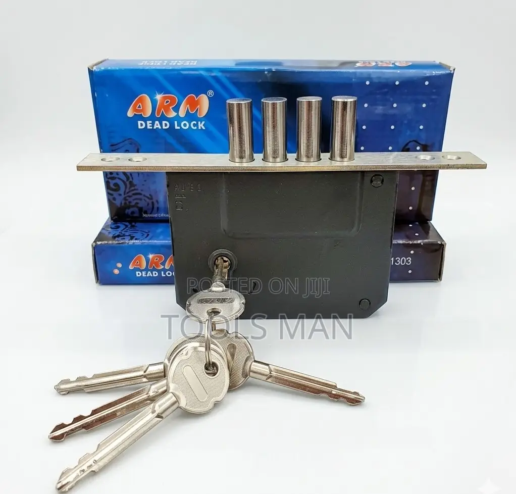 Arm Heavy Duty 4-Pin Deadlock - Steel Gate Security Door Lock Set