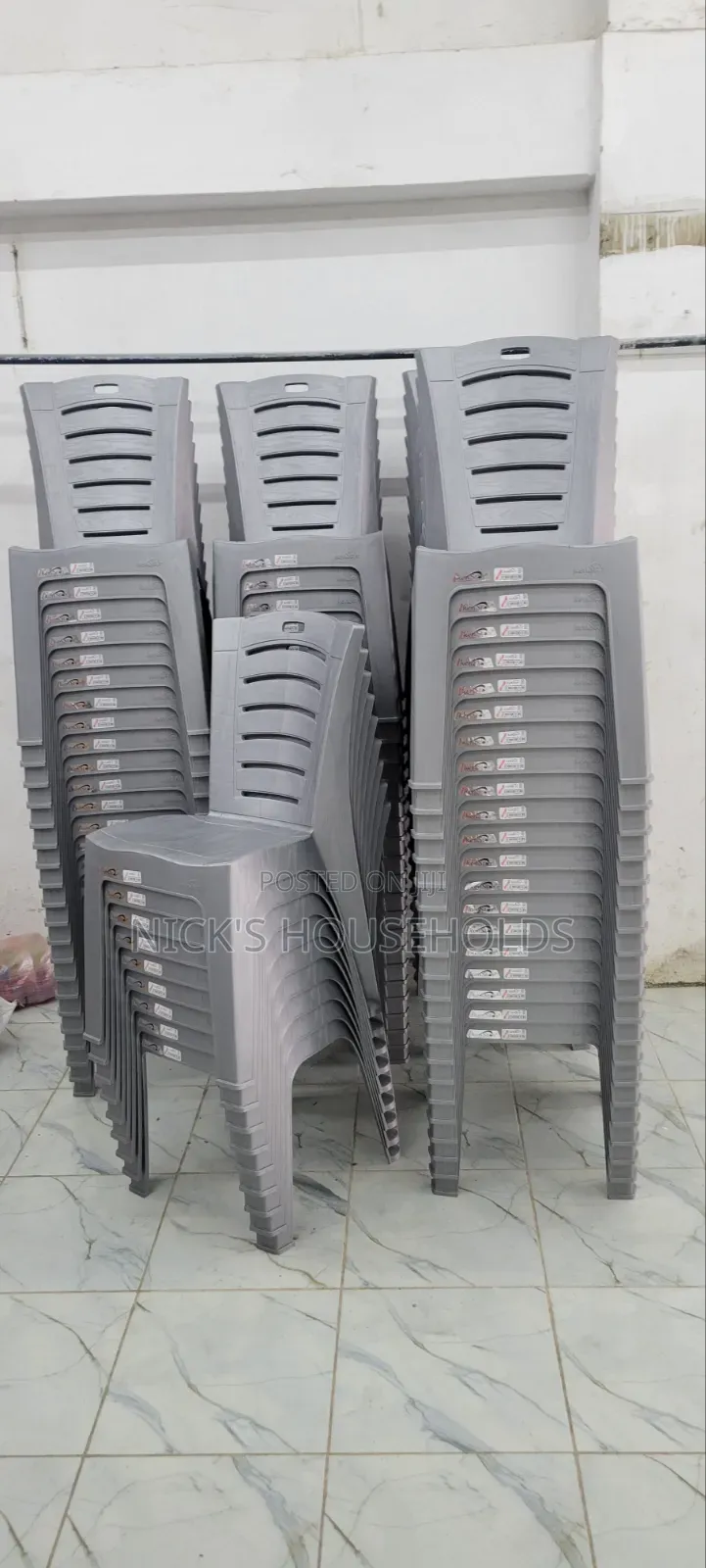 Gray Armless Plastic Chairs/ Modern Plastic Chair