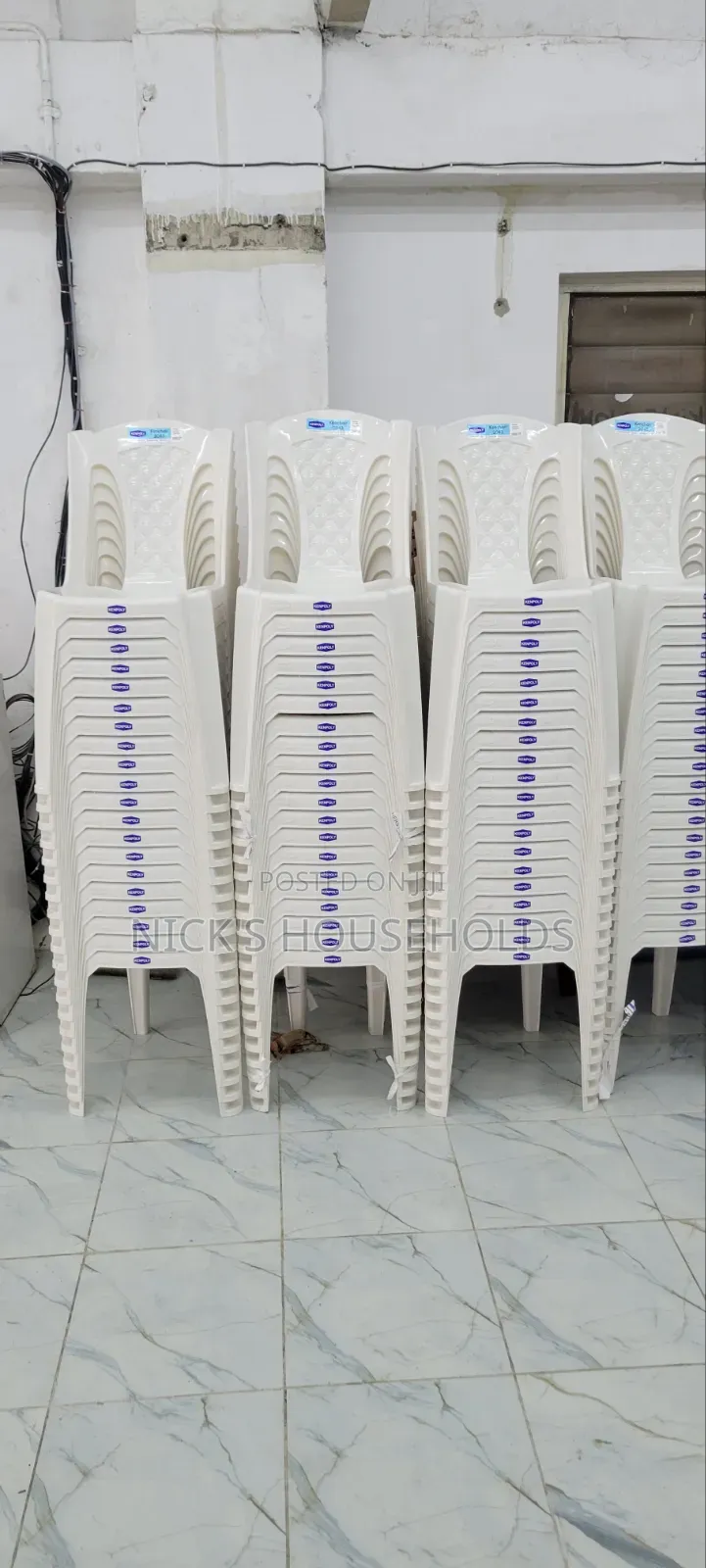 Kenpoly Armless Plastic Chairs _ White 2044 Plastic Chairs