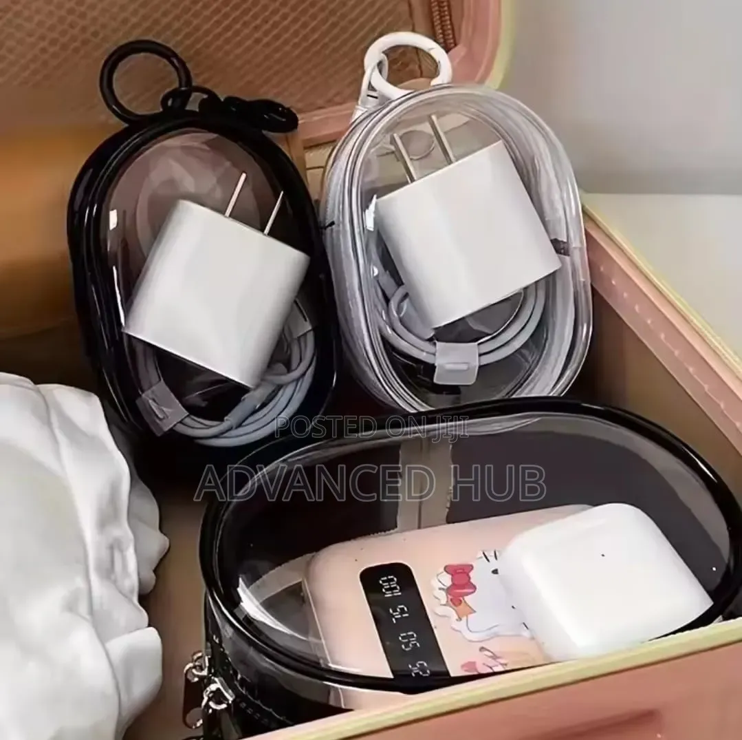 Portable Mini Clear Charger Storage Bag
