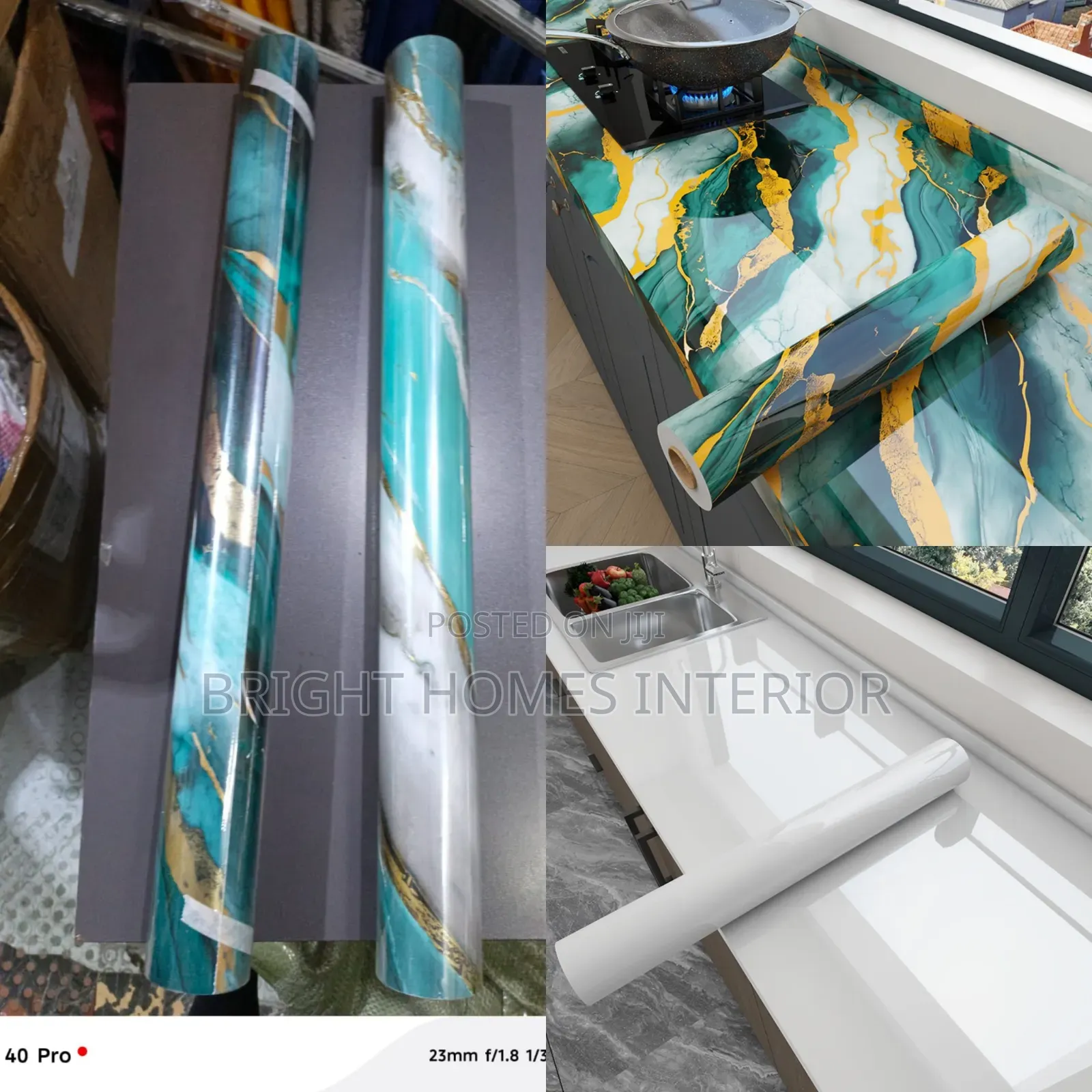 Blue Heat Resistant Table Top Contact Paper Self Adhesive