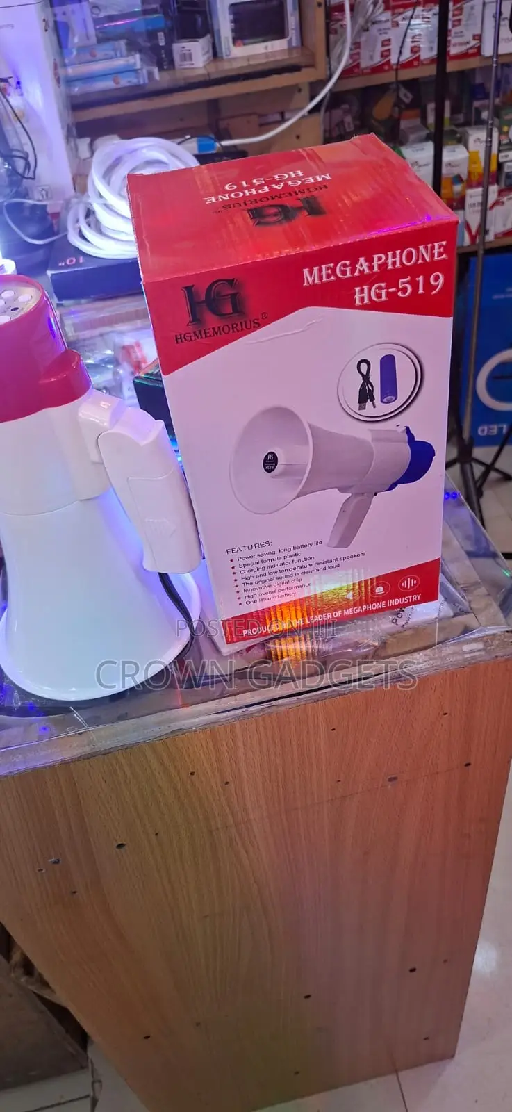 Loudspeaker Megaphone With Siren Music Playback Mic