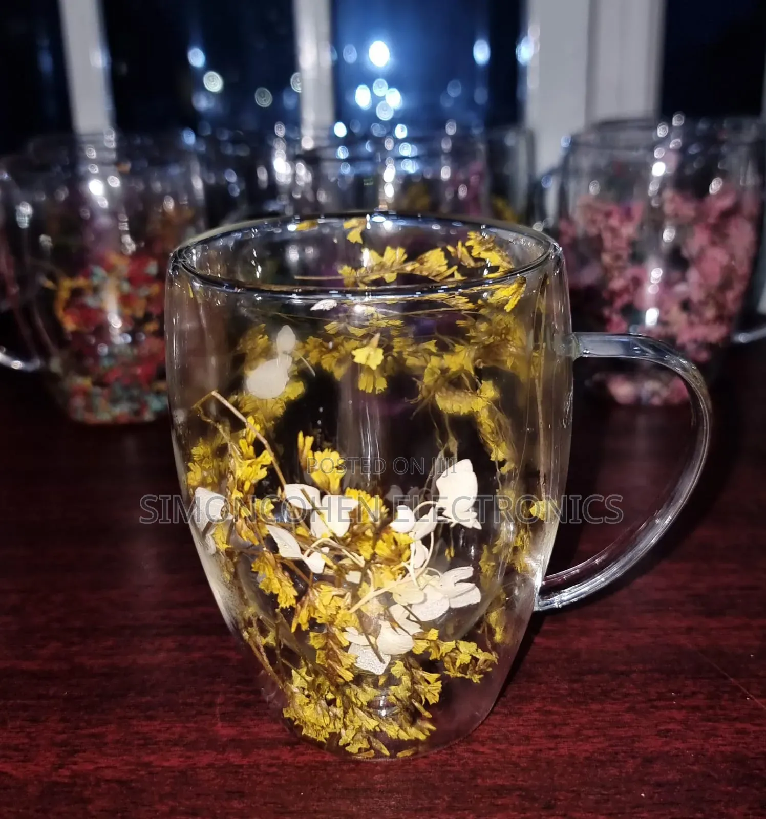 350ml Real Flowers Unbreakable Double Wall Acrylic Cup/Mug