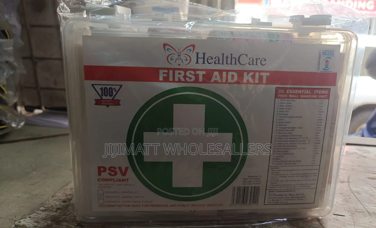 First Aid Kit With PSV Written