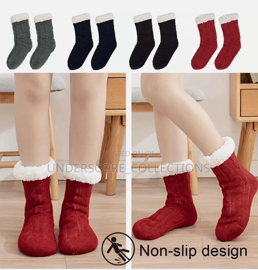 Unisex Slipper Socks Non Slip Knitted