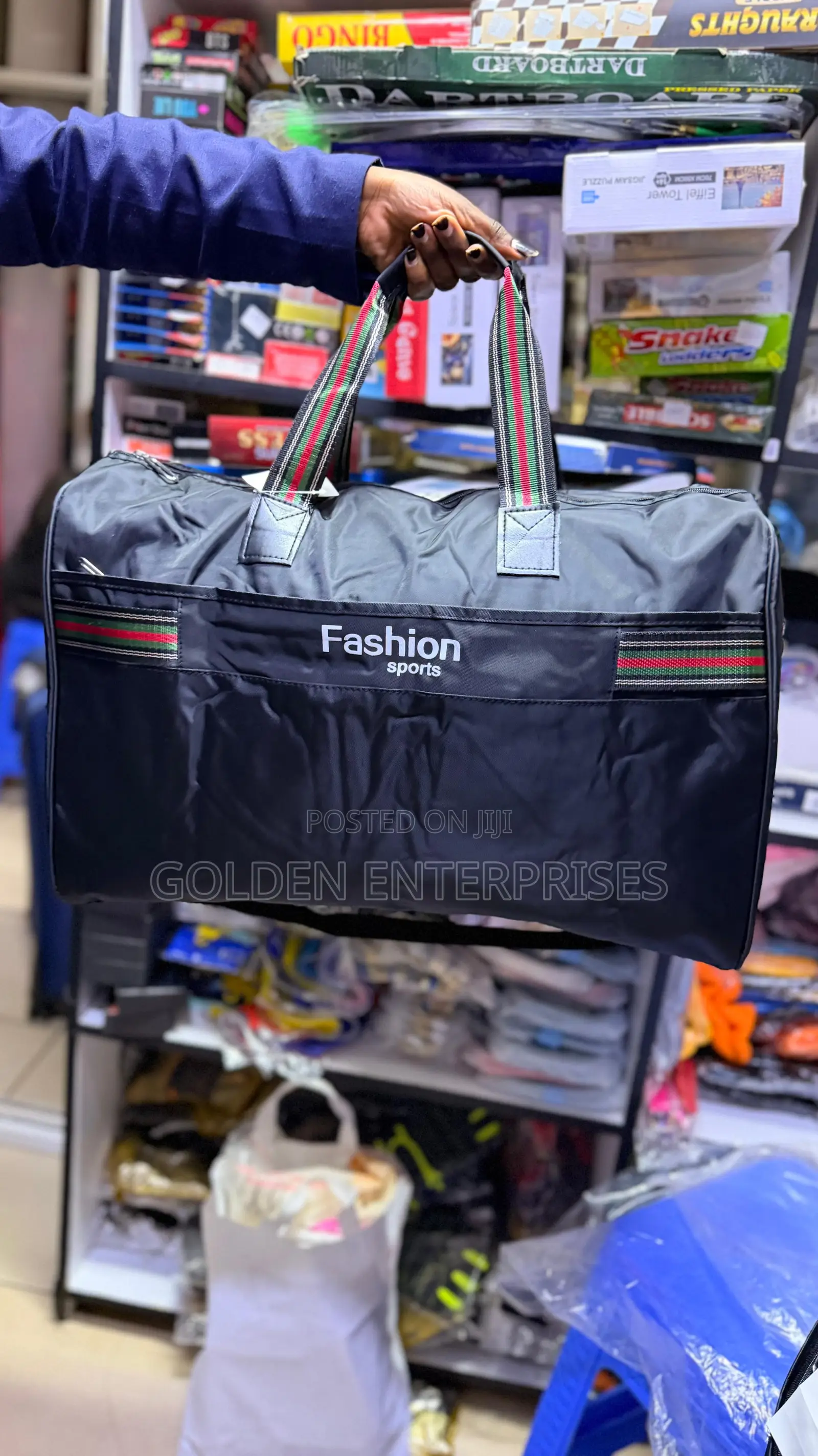Black Large Fashion Sport Duffle/Travel Bag