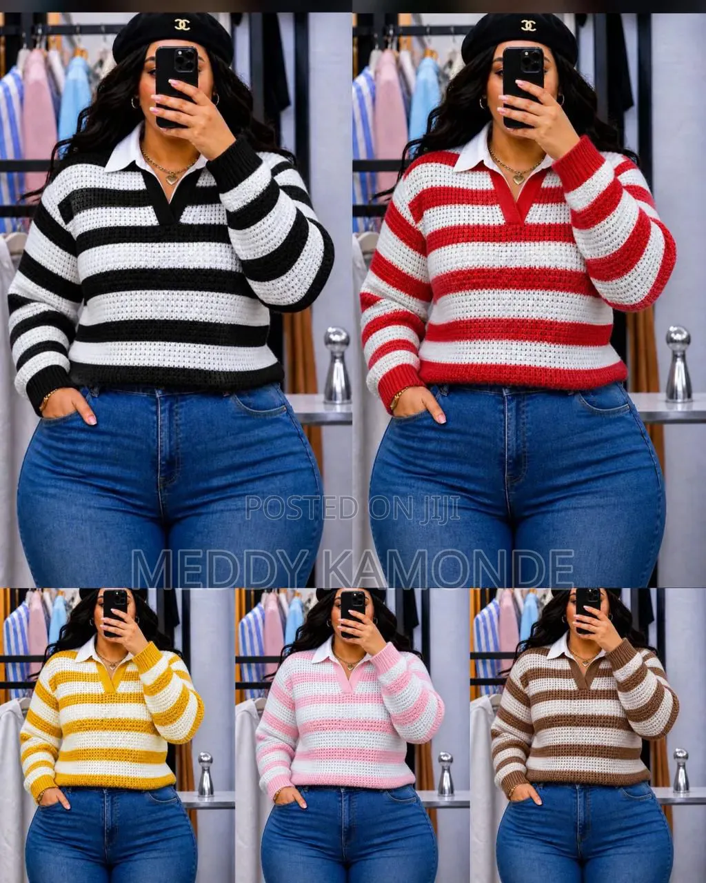 Stripe Cardigan/Sweaters With Color
