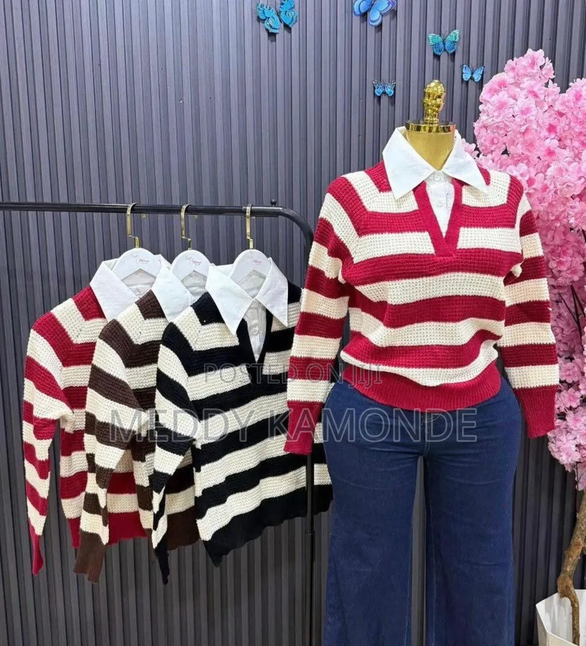 Stripe Cardigan/Sweaters With Color