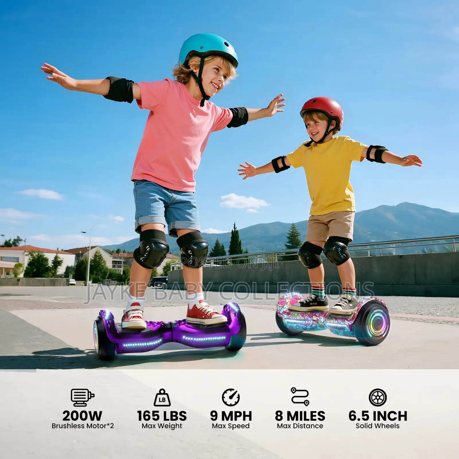 6.5” Hoverboard With Safety Gear – Fun Safe Kids Riding