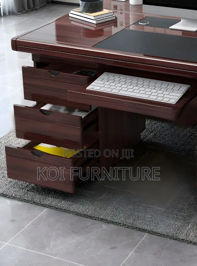 Office Desk; 1.2 Meters Mahogany Executive Desk With Keyboard Tray