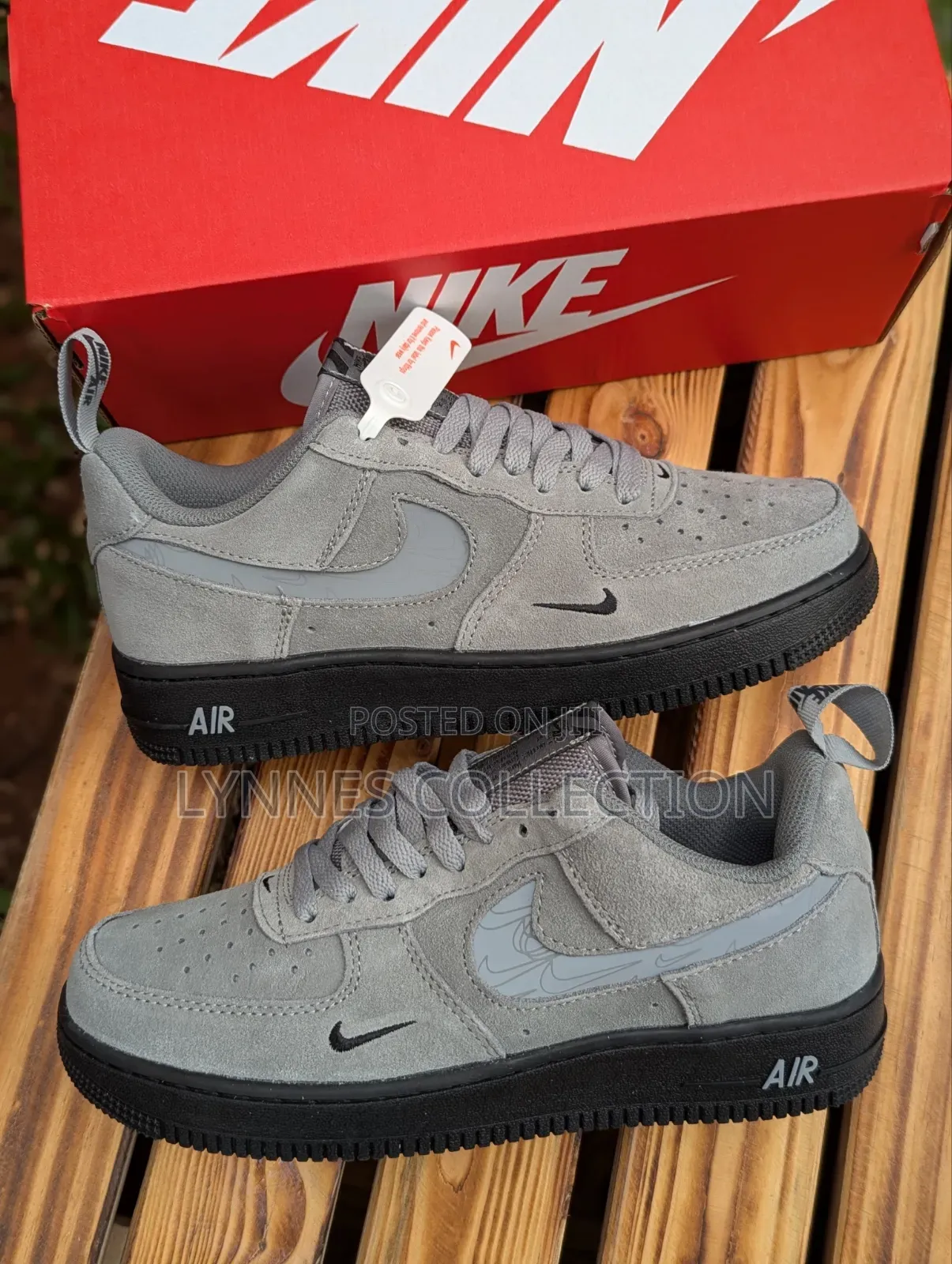 Nike Air Force 1 Custom Gray Suede Sneakers - Premium Street Shoes