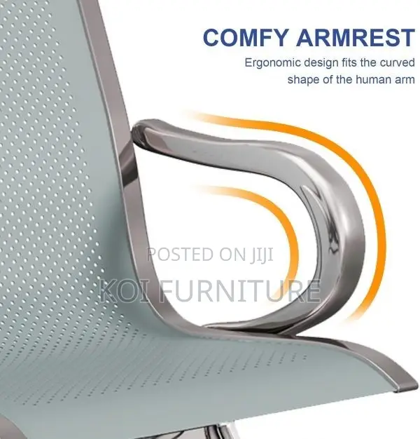 Office Benches; 3-Link Non-Padded Office Waiting Bench
