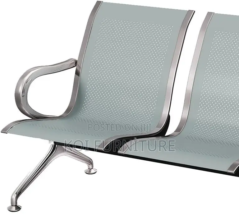 Office Benches; 3-Link Non-Padded Office Waiting Bench