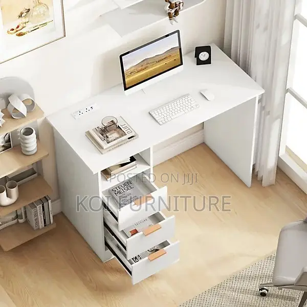 Office Desks; 1.2 Meters Home Office Study Desk With Lockable Drawwers