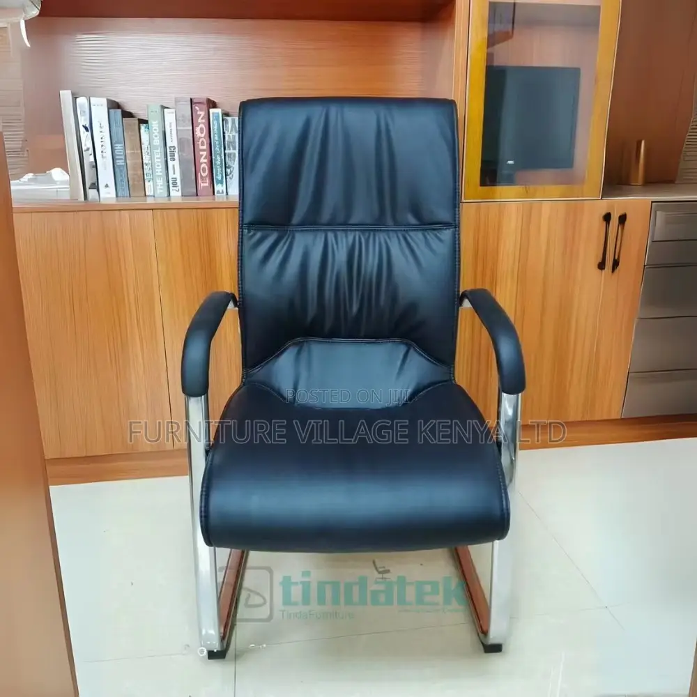 Leather Non-Swivel Executive Conference Chair
