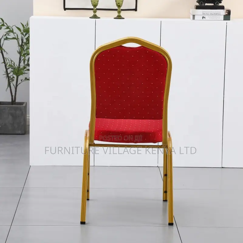 Red Armless Fabricated Banquet Boardroom Chair