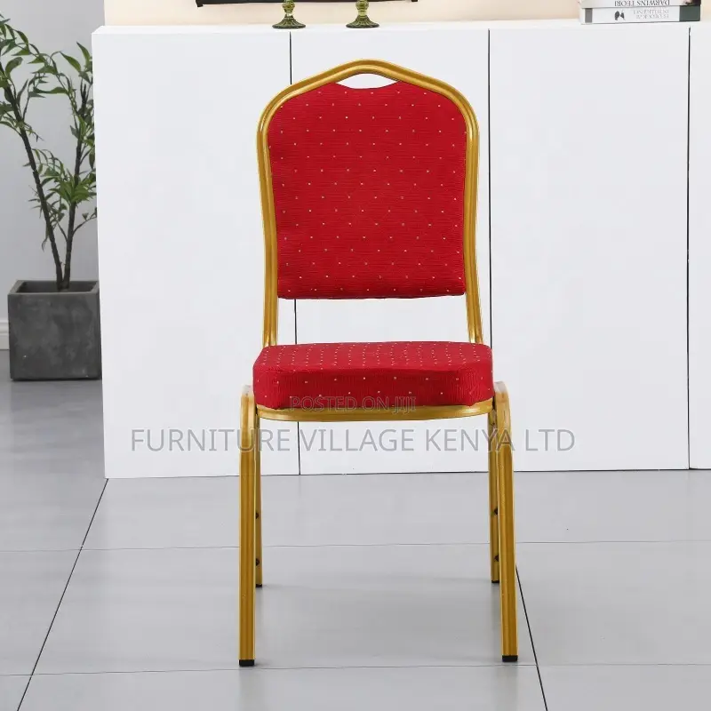 Red Armless Fabricated Banquet Boardroom Chair