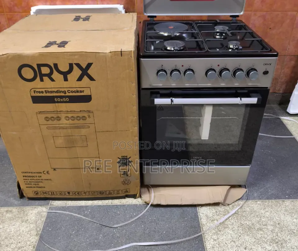 Mika Oryx Standing Cooker, 60cm X 60cm, 3 Gas Pool Jet Burners