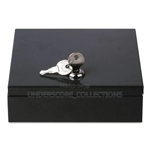 Space-Saving Steel Security Box, Cash, Coin Compartments