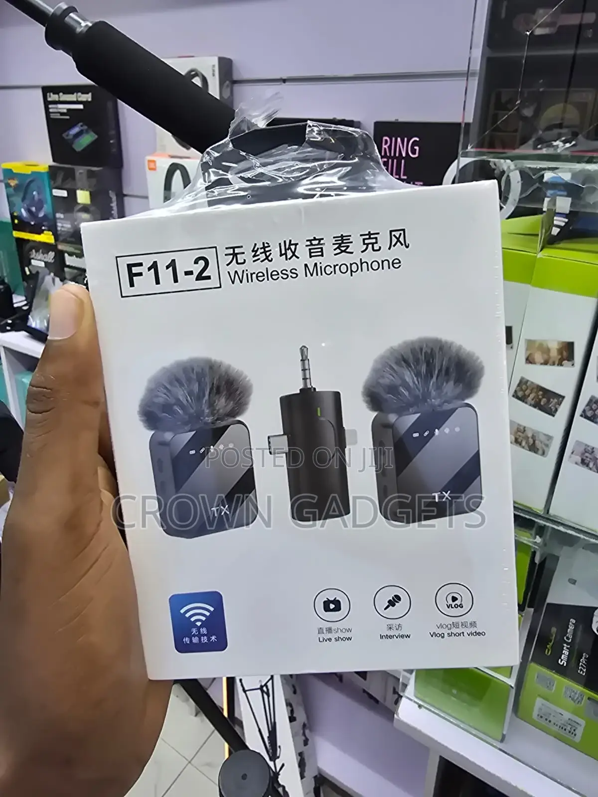F11-2 Wireless Lavalier Mic for Camera Phone Streaming