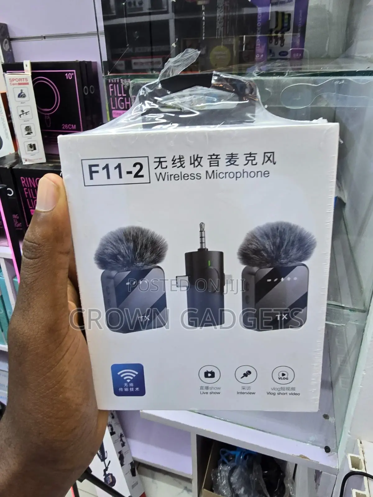 F11-2 Wireless Lavalier Mic for Camera Phone Streaming