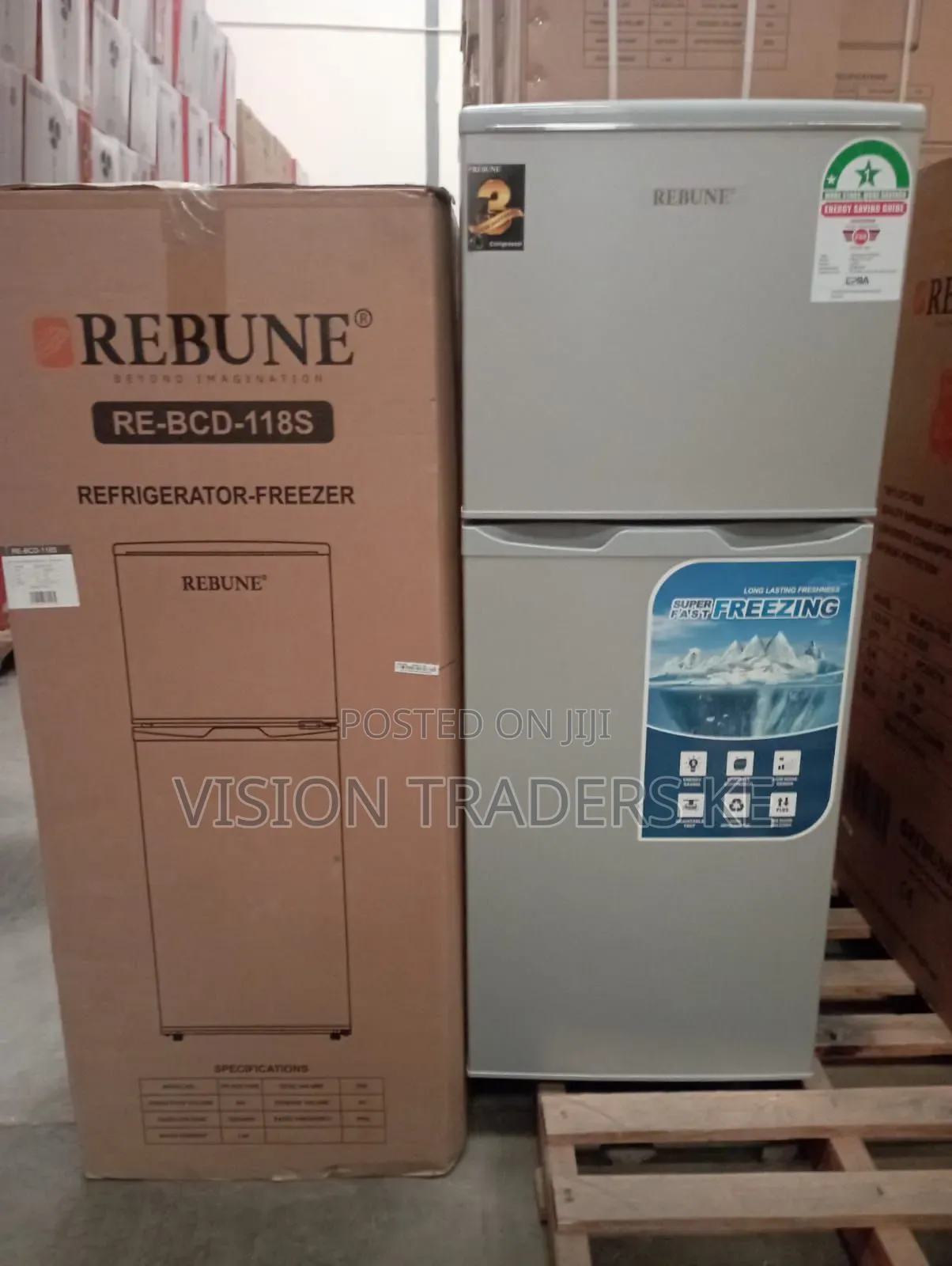 Rebune 118ltrs Double Door Refrigerator Fridge